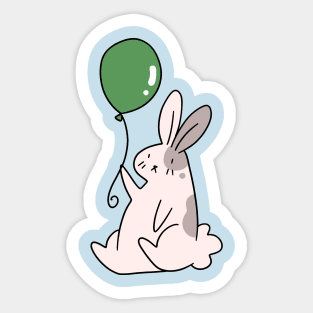Green Balloon Bunny Sticker